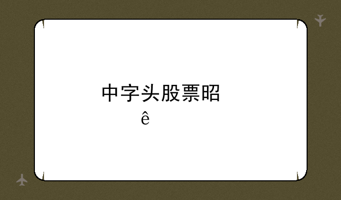 中字头股票是那些