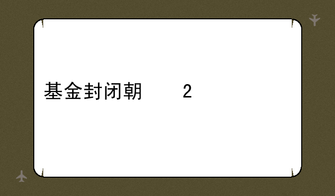 基金封闭期指什么