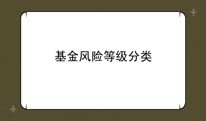 基金风险等级分类