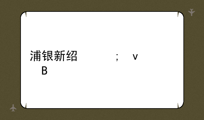 浦银新经济靠谱吗