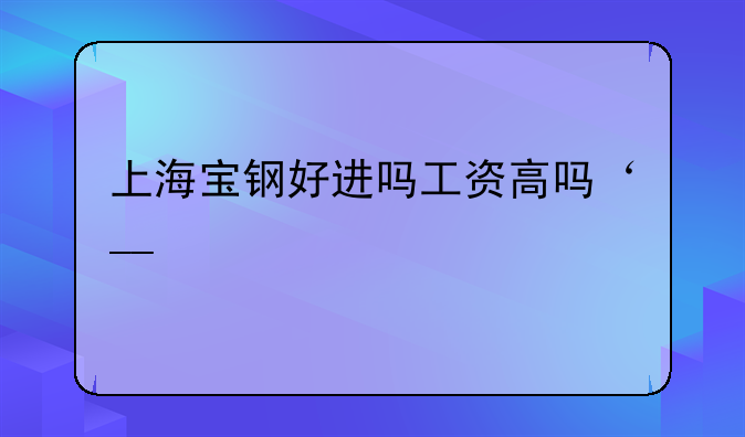 上海宝钢好进吗工资高吗‘__/