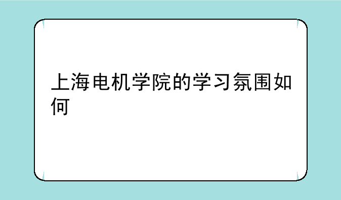 上海电机学院的学习氛围如何