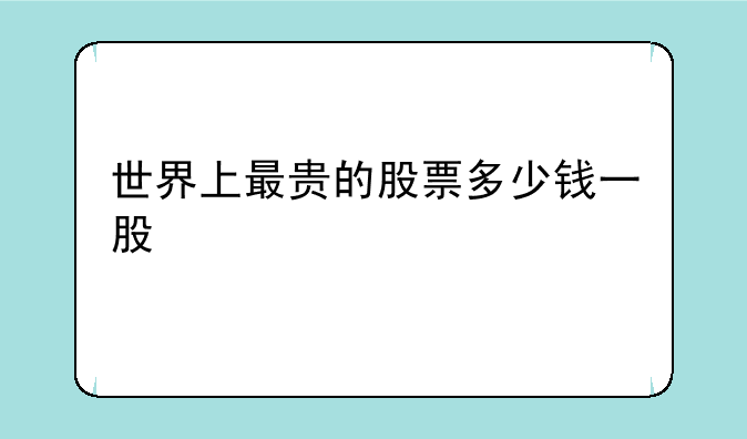 世界上最贵的股票多少钱一股