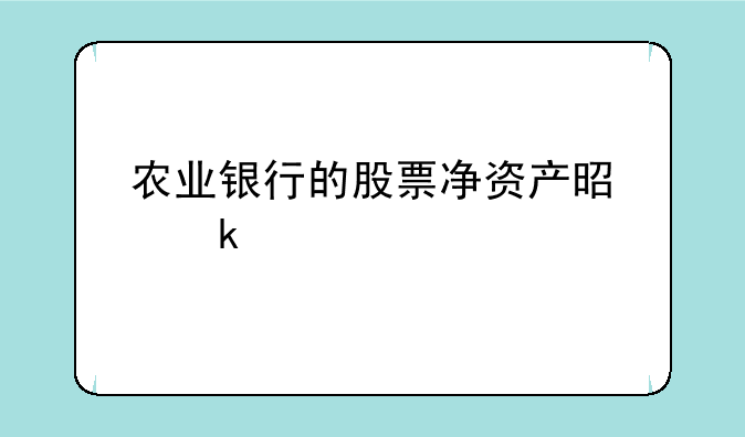 农业银行的股票净资产是多少