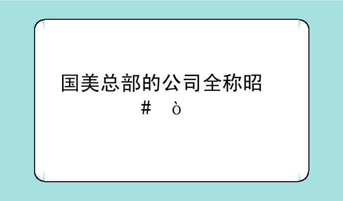 国美总部的公司全称是什么？