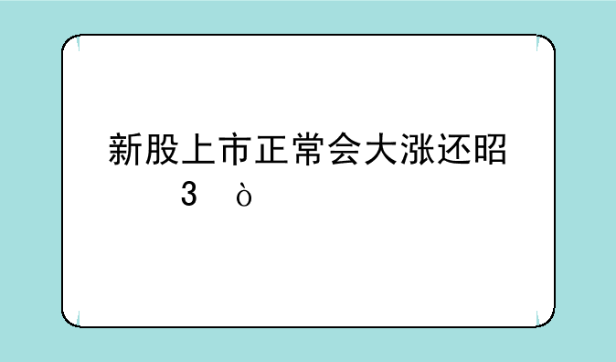 新股上市正常会大涨还是跌？