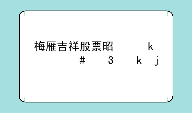 梅雁吉祥股票是做什么行业的