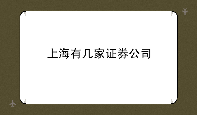 上海有几家证券公司