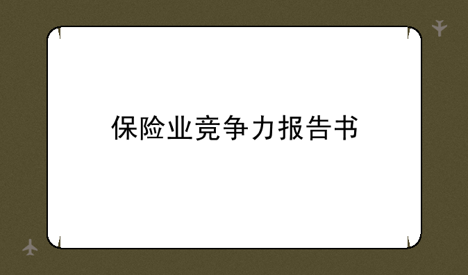 保险业竞争力报告书