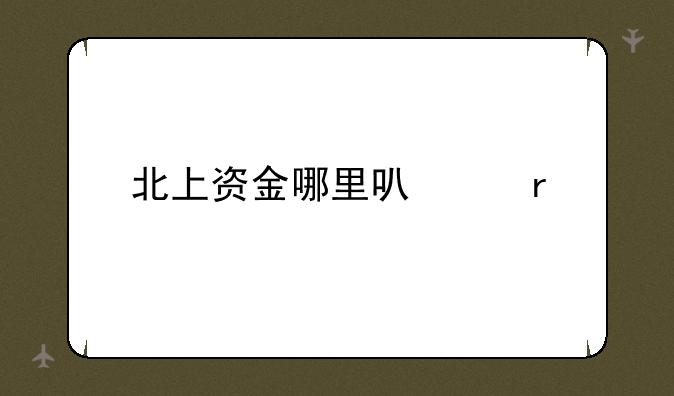 北上资金哪里可以看