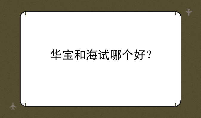 华宝和海试哪个好？