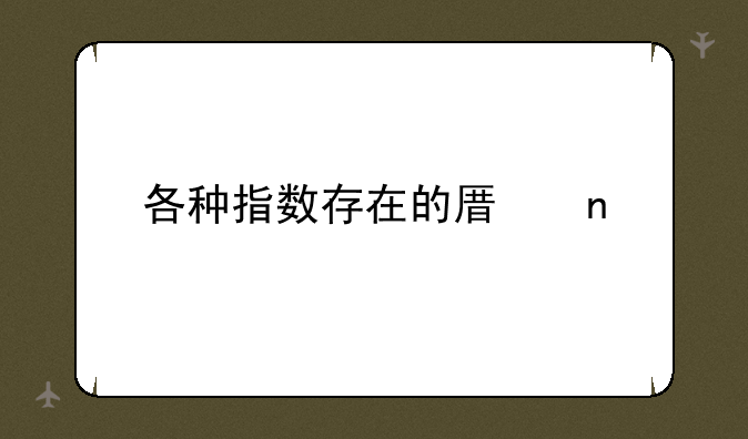 各种指数存在的原因