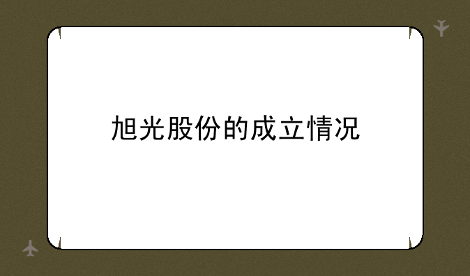 旭光股份的成立情况