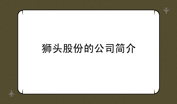 狮头股份的公司简介