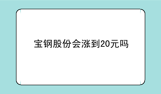 宝钢股份会涨到20元吗