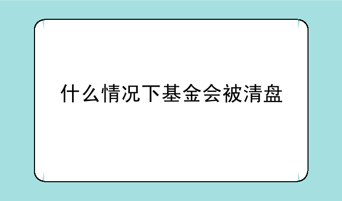 什么情况下基金会被清盘