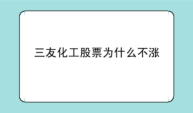 三友化工股票为什么不涨