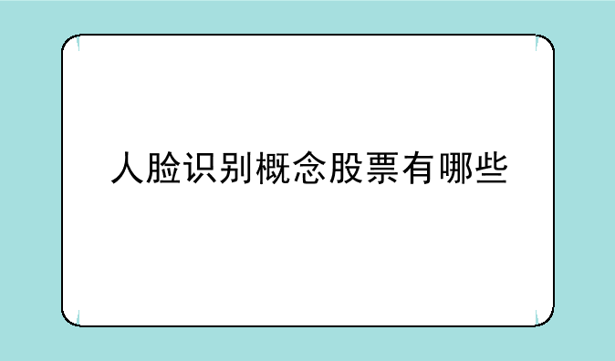 人脸识别概念股票有哪些