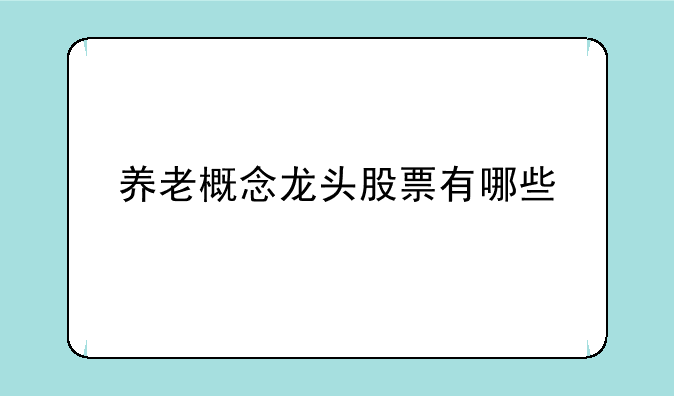 养老概念龙头股票有哪些