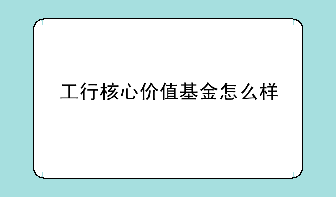 工行核心价值基金怎么样