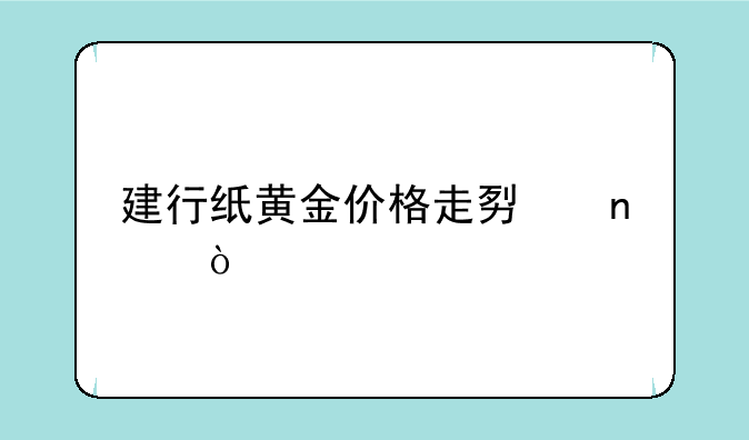 建行纸黄金价格走势图？