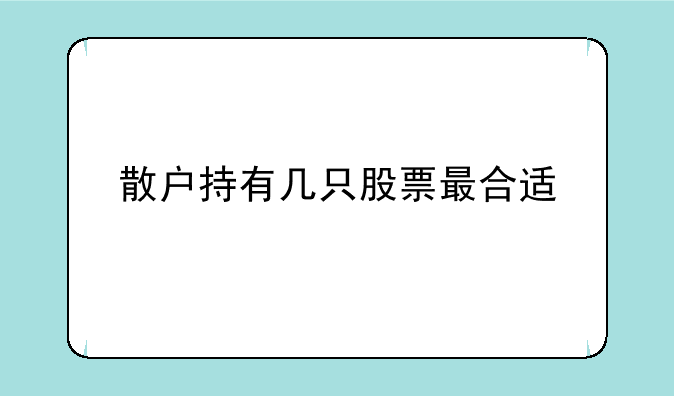 散户持有几只股票最合适