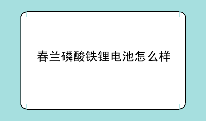 春兰磷酸铁锂电池怎么样