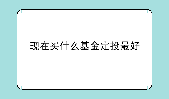 现在买什么基金定投最好