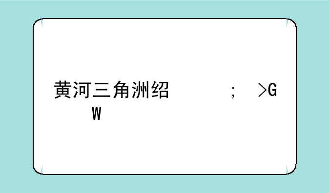 黄河三角洲经济发展情况