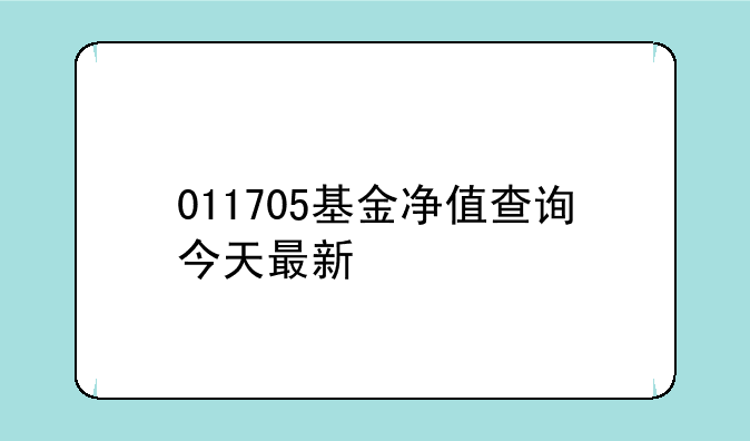 011705基金净值查询今天最新