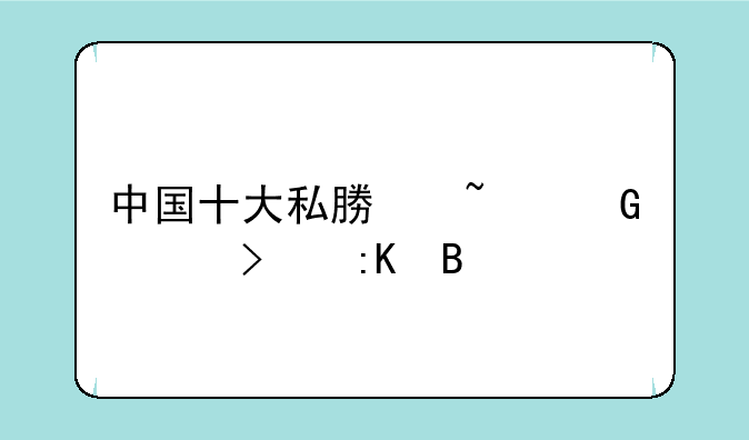 中国十大私募基金公司排名