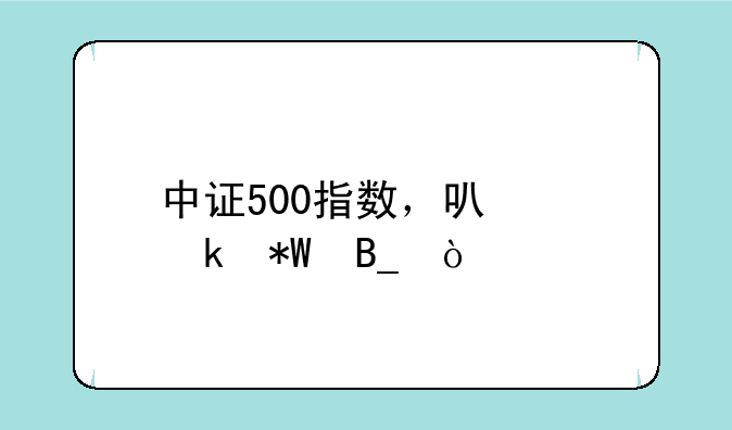 中证500指数，可以定投吗？