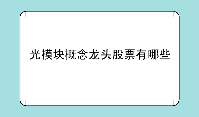 光模块概念龙头股票有哪些