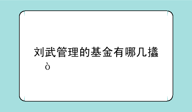 刘武管理的基金有哪几支？