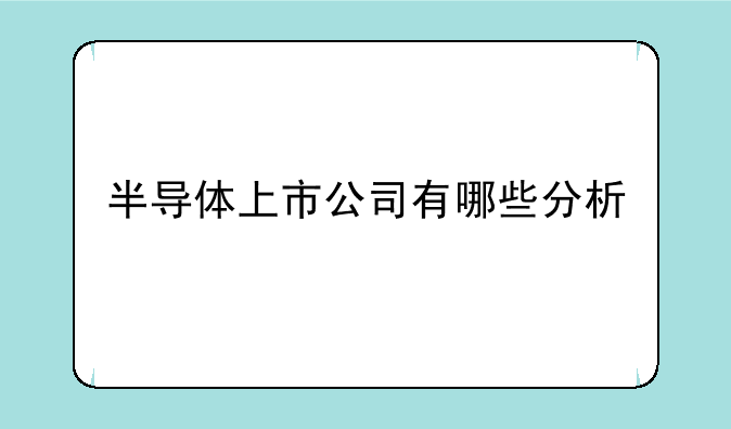 半导体上市公司有哪些分析