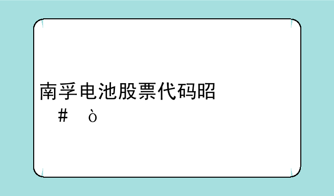 南孚电池股票代码是什么？