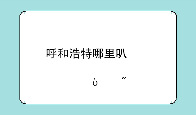 呼和浩特哪里可以股票开户