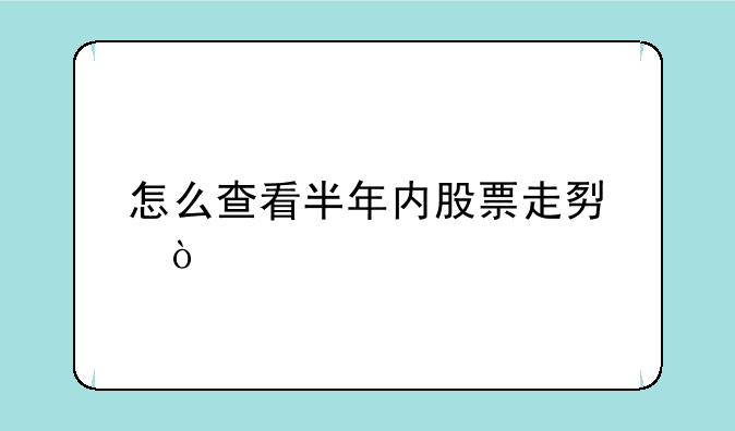 怎么查看半年内股票走势？