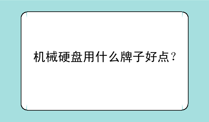 机械硬盘用什么牌子好点？