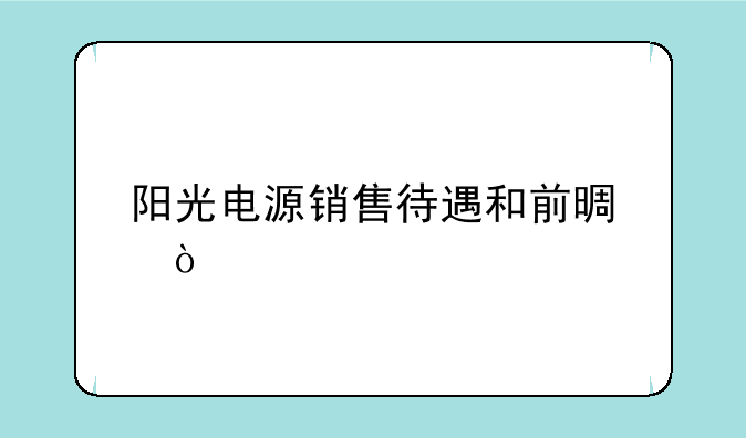 阳光电源销售待遇和前景？