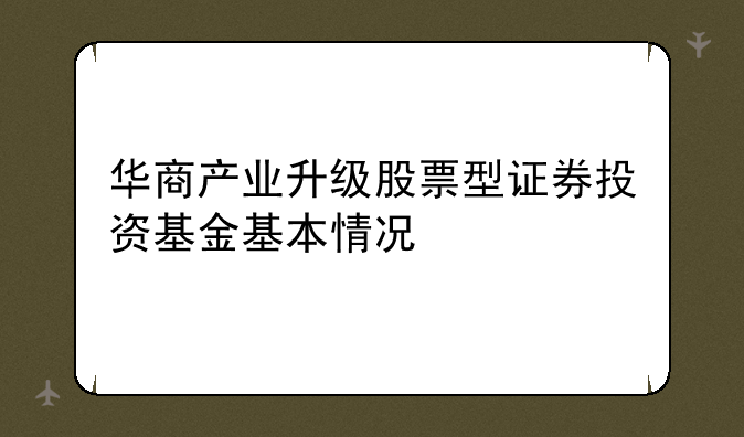 华商产业升级股票型证券投资基金基本情况