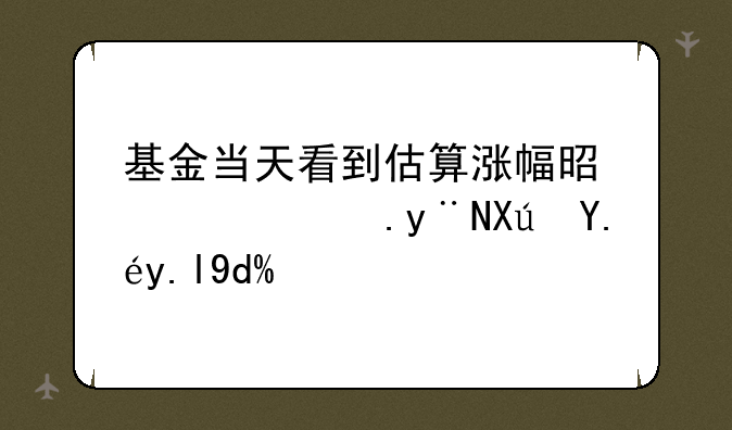 基金当天看到估算涨幅是绿色的可以买吗？