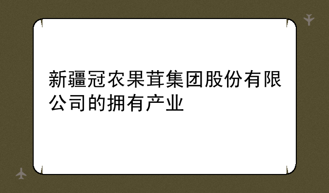 新疆冠农果茸集团股份有限公司的拥有产业