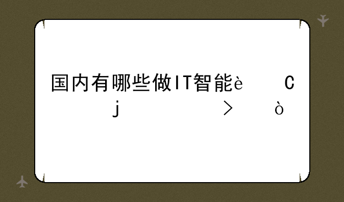 国内有哪些做IT智能运维的公司？