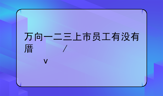 万向一二三上市员工有没有原始股权