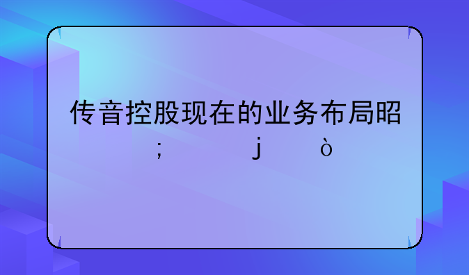 传音控股现在的业务布局是怎样的？