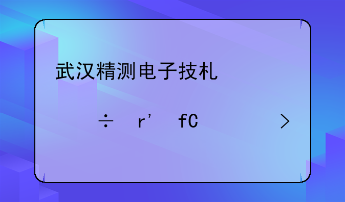 武汉精测电子技术股份有限公司简介