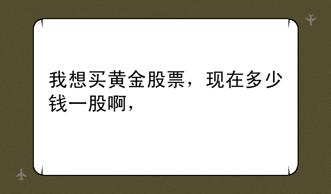 我想买黄金股票，现在多少钱一股啊，