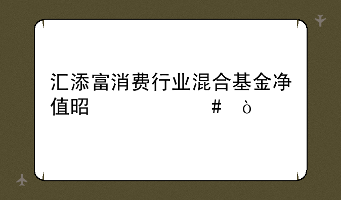 汇添富消费行业混合基金净值是什么？