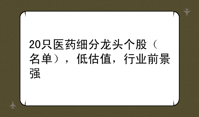 20只医药细分龙头个股（名单），低估值，行业前景强